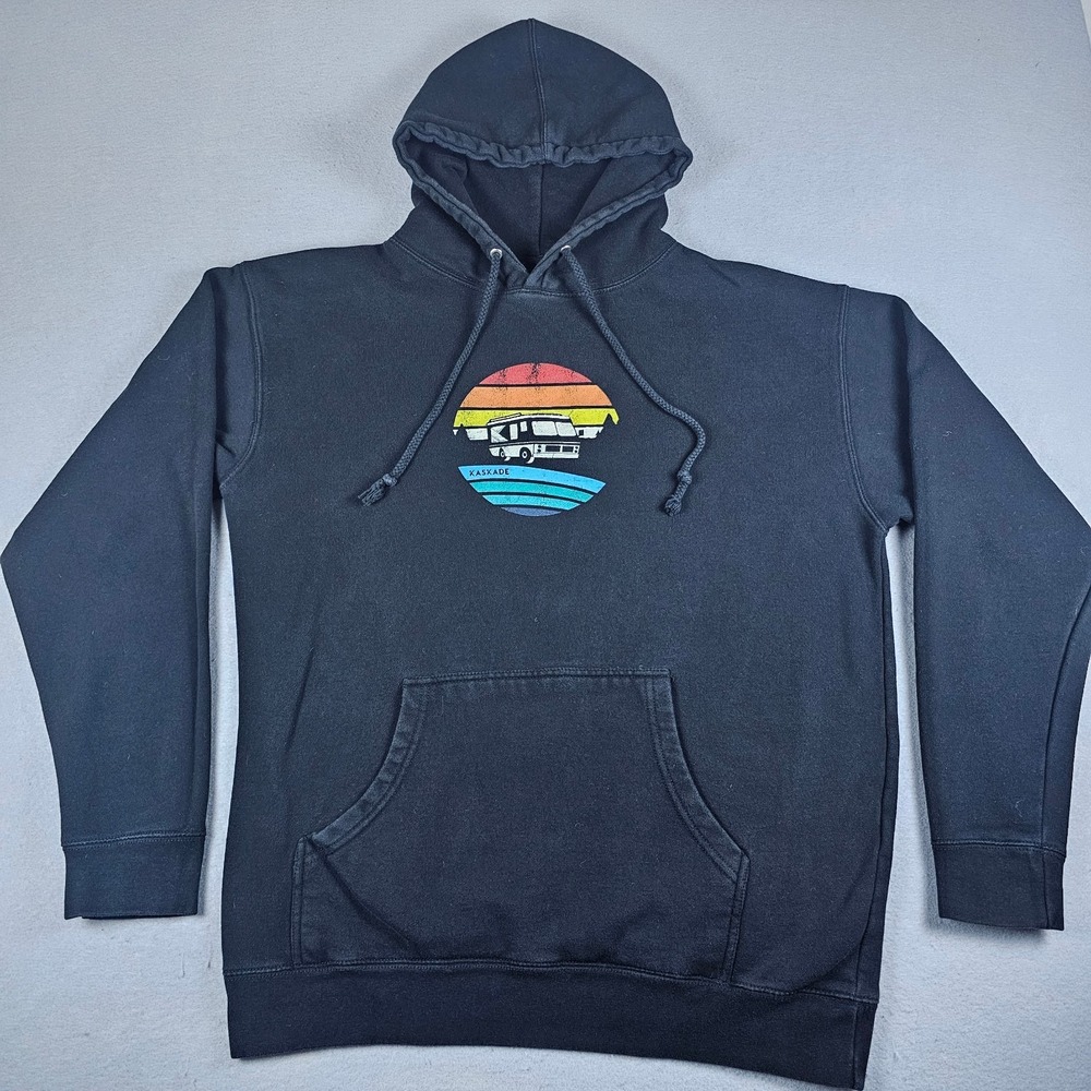Kaskade Hoodie Mens Large Black Fleece Pullover 2020 Tour Road Trip Concert EDM